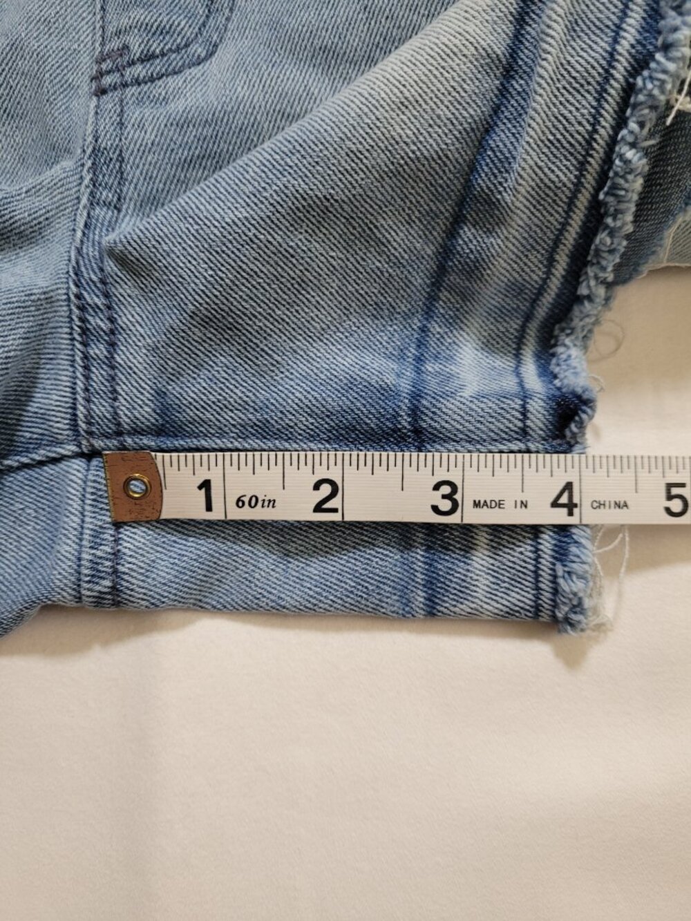 Juicy Couture Y2K Denim Short Overalls Raw Hem Medium Wash Small Streetwear - Picture 9 of 11